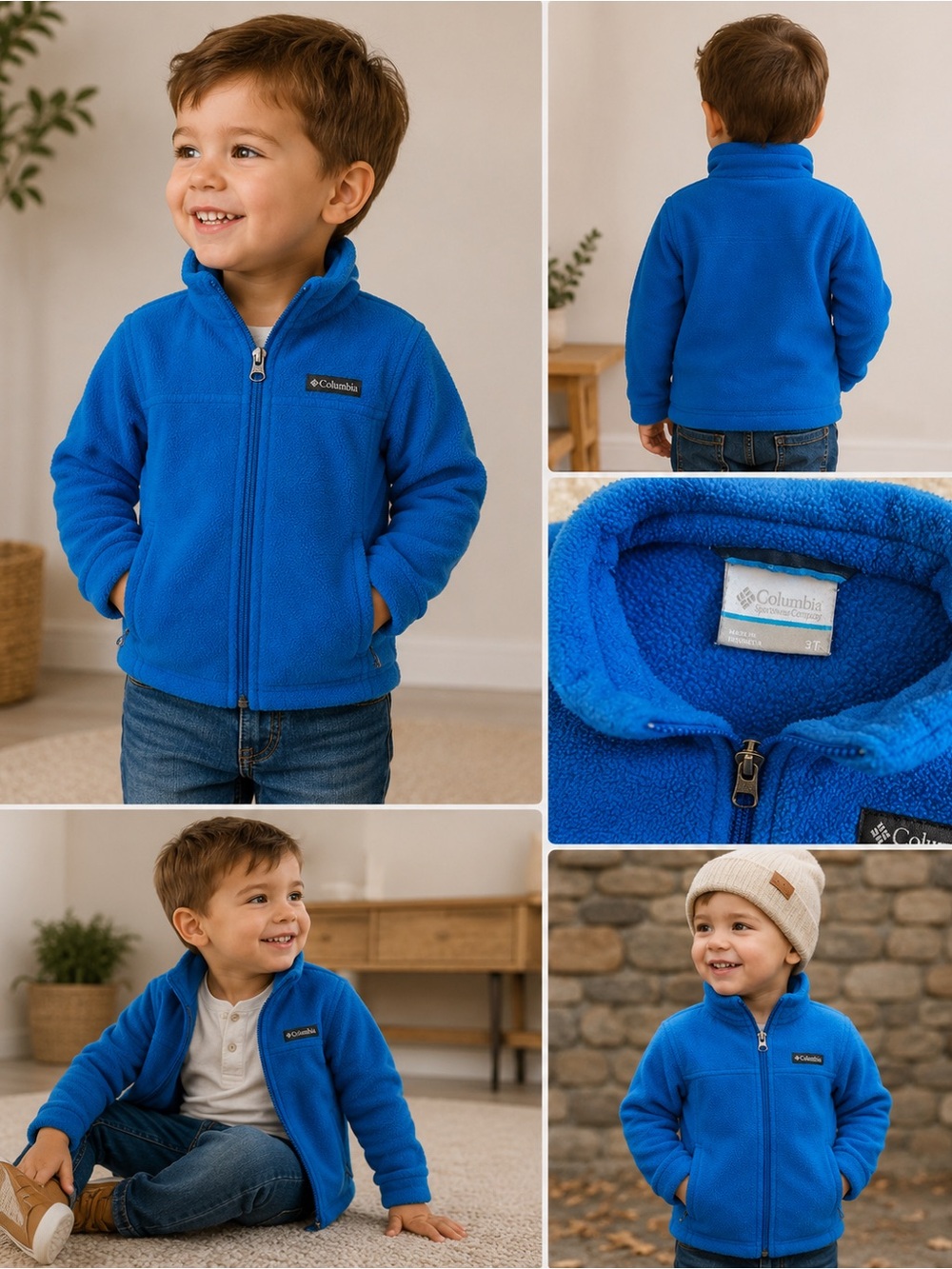 Columbia Kids Blue Fleece Full Zip Jacket Toddler Size 3T boys